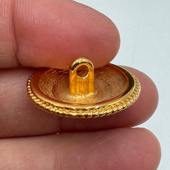 St. John Gold & Black Replacement Buttons Set Of 7 Round Rope Trim Design Shank - Picture 6 of 8